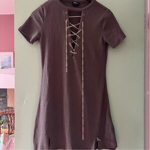 NWOT bebe deep v mini dress